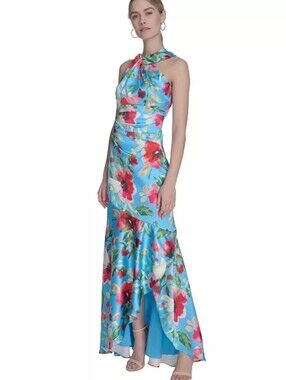 eliza j belted chiffon halter maxi dress Eliza J | Dresses | Eliza J Belted Chiffon Halter Maxi Dress Size 2